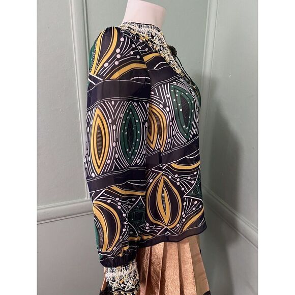 NIeves Lavi Stunning Sheer Silk Tunic W/ Intricate Beading & Original Pattern XS - Picture 6 of 8